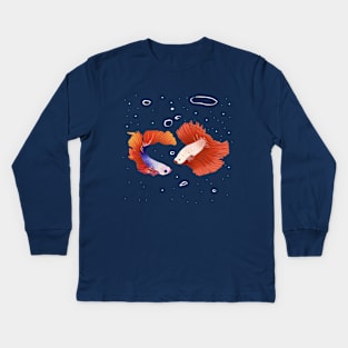 Pisces - Beautiful fishes with bubbles Kids Long Sleeve T-Shirt